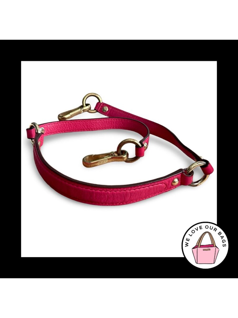 COACH BAG STRAP Red Leather Gold Brass Replacement Purse Shoulder